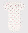 Body manches courtes bébé en coton imprimé fleuri blanc MARSHMALLOW/blanc MULTICO