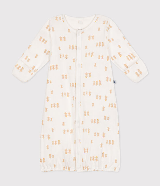Combisac en coton bébé blanc MARSHMALLOW/gris GRIS