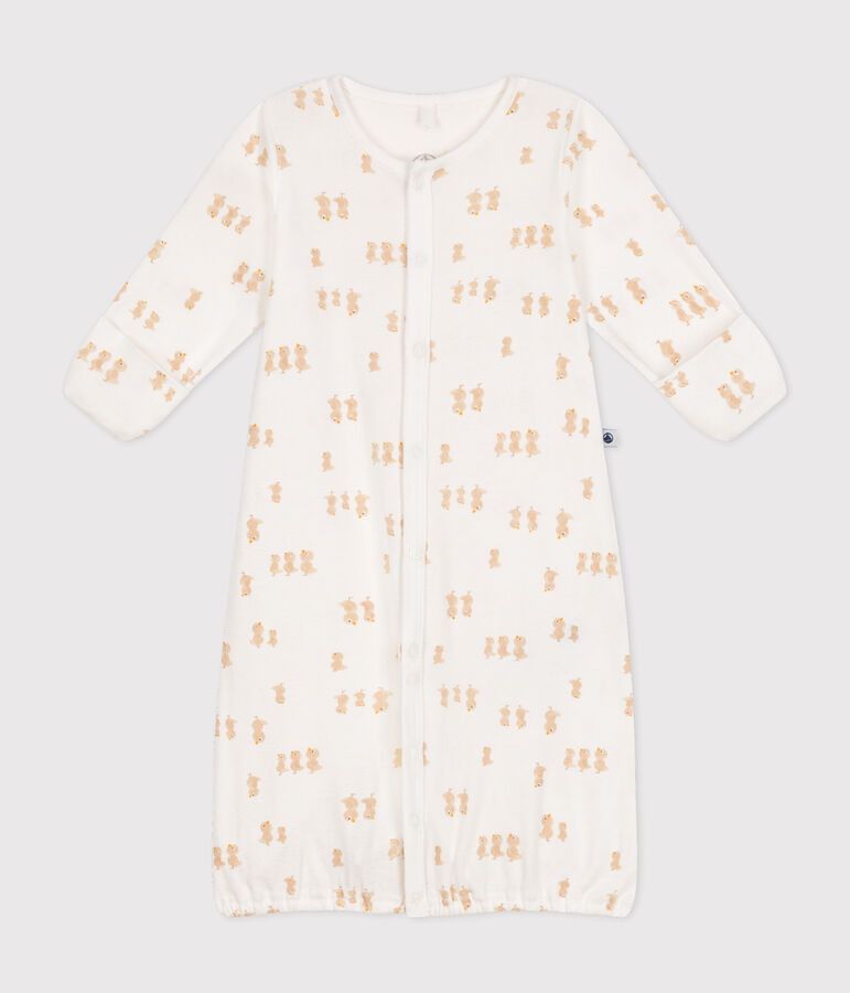 Combisac en coton b&eacute;b&eacute; blanc/gris