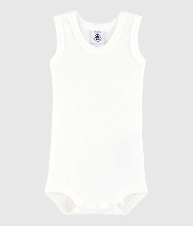 Body sans manches b&eacute;b&eacute; gar&ccedil;on blanc