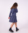 Robe enfant en coton manches longues &agrave; rayures bleu/violet