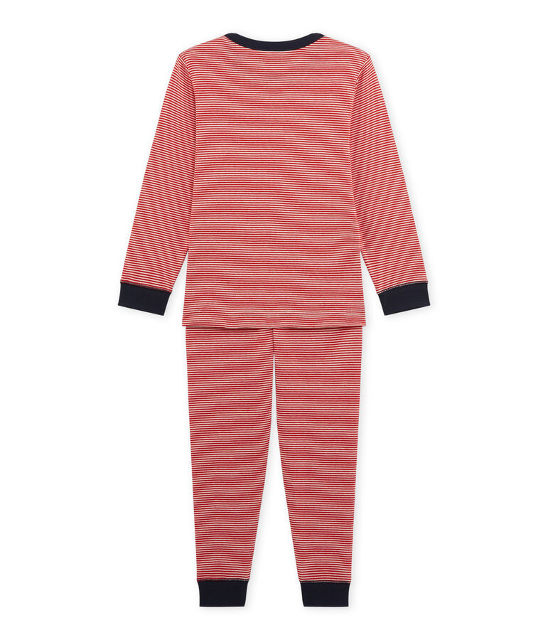 Pyjama gar&ccedil;on milleraies rouge FROUFROU/beige COQUILLE