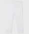 Legging bébé fille en côte 1x1 unie blanc MARSHMALLOW