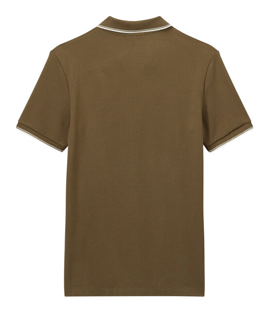 Polo homme en maille piquée marron SHITAKE