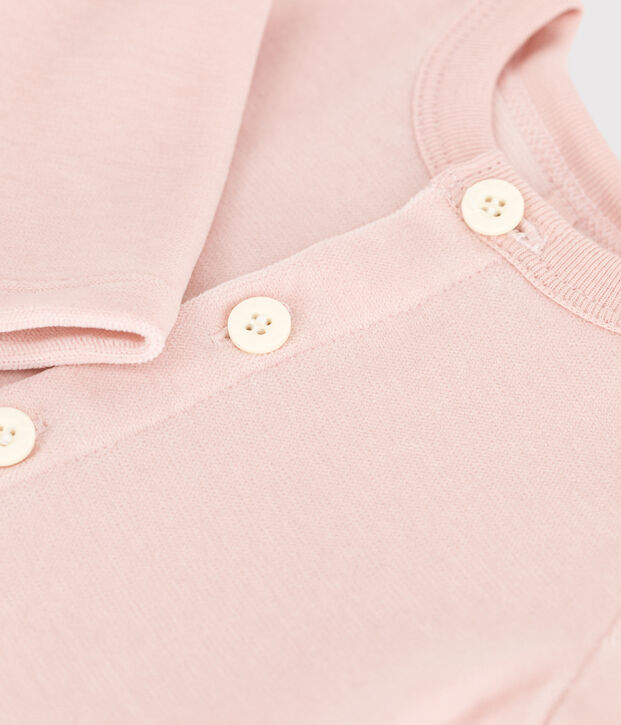 Babycardigan van katoenen velours roze