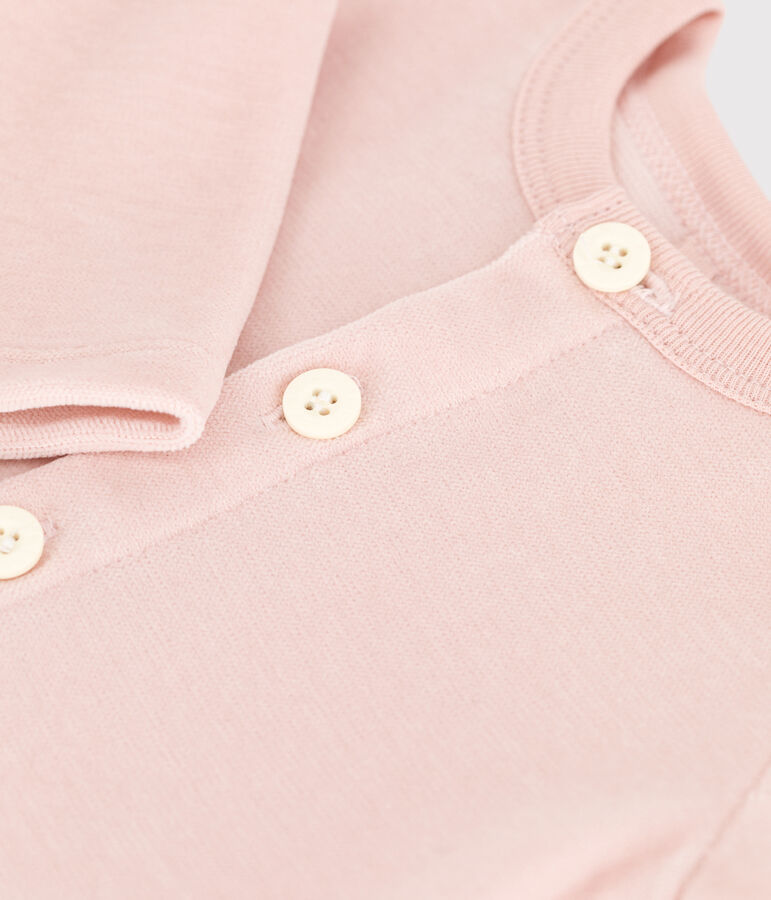 Cardigan en velours b&eacute;b&eacute; en coton rose