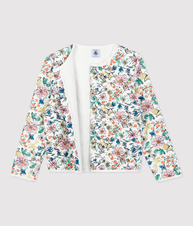 Meisjescardigan van tubic wit/multicouleur