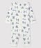 Slaappakje zonder voetjes van ribstof Paris voor baby wit MARSHMALLOW/blauw MAJOR