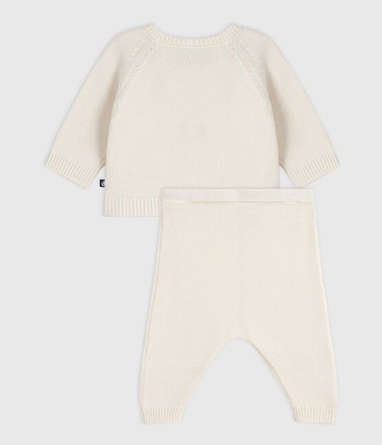 Tweedelig gebreid babysetje met geborduurde hartjes rood MARSHMALLOW/ POMPEI