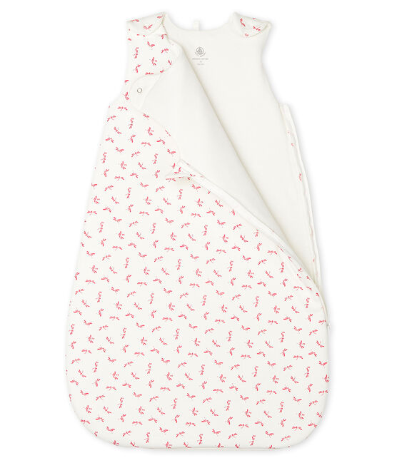 Gigoteuse bébé en côte blanc MARSHMALLOW/rose GROSEILLER