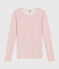 T-shirt met lange mouw van wol en katoen voor dames roze SALINE