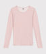 T-shirt met lange mouw van wol en katoen voor dames