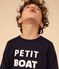 Tee-shirt manches longues en coton enfant fille / garçon bleu SMOKING/blanc MULTICO