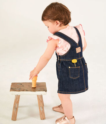 Salopette Jurk Van Spijkerstof Babymeisje Petit Bateau