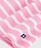 Gestreepte katoenen babyjurkje met lange mouw roze BOUDOIR/ MILK