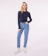 L'Iconique, T-shirt met lange mouw van effen ribstof voor dames