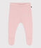 Pantalon bébé en tricot laine et coton rose JOLI