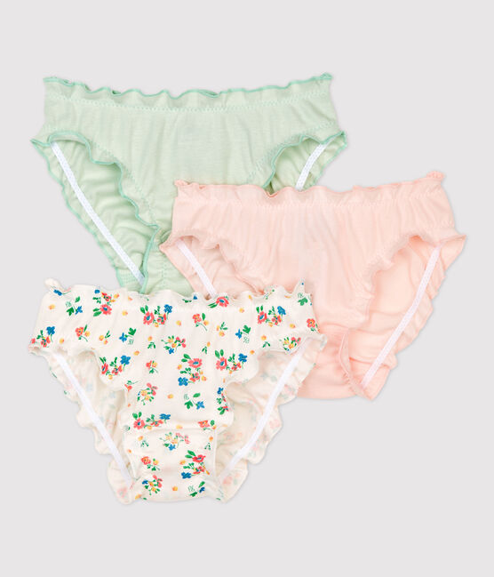 Lot de 3 culottes volantées imprimé fleuri petite fille en coton biologique variante 1