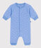 Combinaison bébé en coton, imprimé petites ancres bleu EDNA/blanc MARSHMALLOW