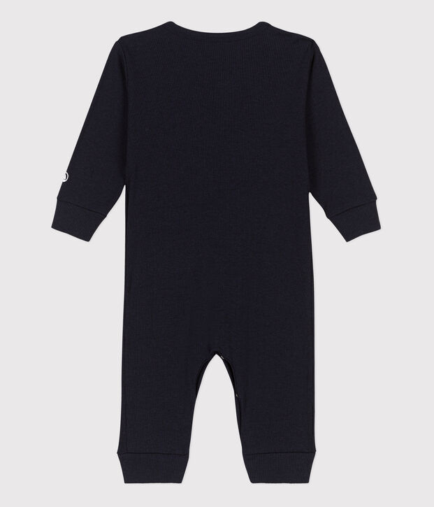 Dors-bien sans pieds en coton lyocell bleu marine