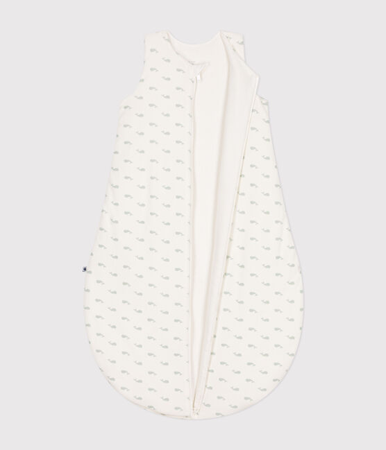 Fluwelen babytrappelzak met walvisprint - TOG 3 wit MARSHMALLOW/ HERBIER