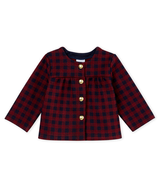 Vest met vichyruitjes voor babymeisjes rood OGRE/blauw SMOKING