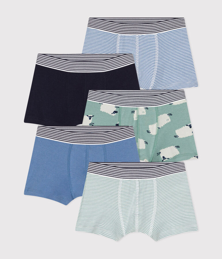 Set met 5 katoenen boxershorts met schaapmotiefje voor kinderen multicouleur