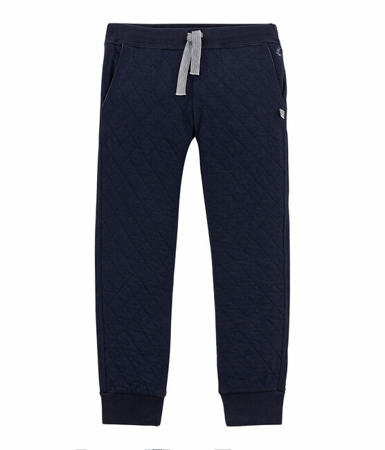 Jongensbroek in doorgestikte tubic blauw SMOKING