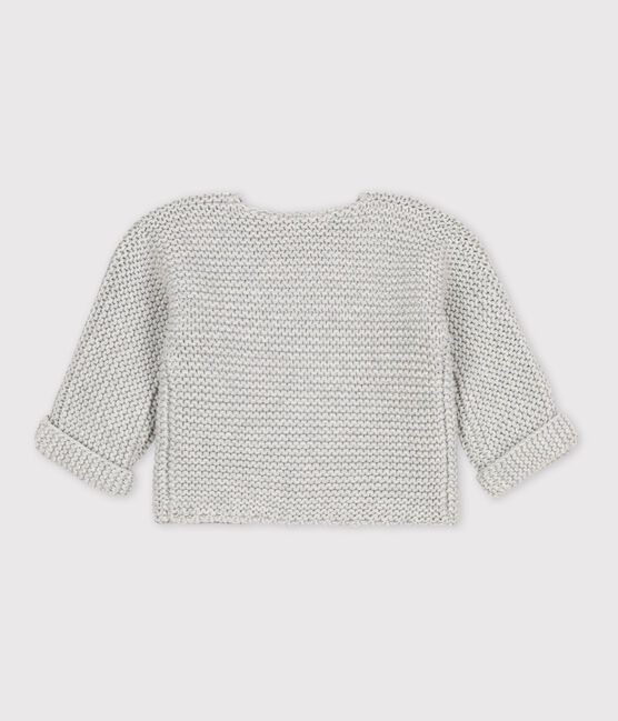 Gebreide uniseks babycardigan in ribbelsteek grijs BELUGA CHINE