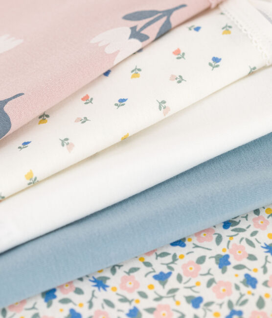 Lot de 5 bodies bretelles fleurs en coton variante 1
