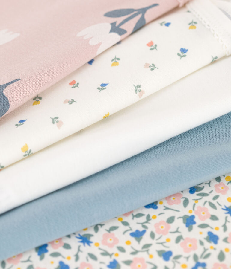 Lot de 5 bodies bretelles fleurs en coton variante 1