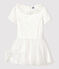 Robe cérémonie en satin et tulle enfant fille blanc MARSHMALLOW
