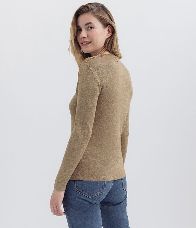 Pull marin iconique femme marron/jaune