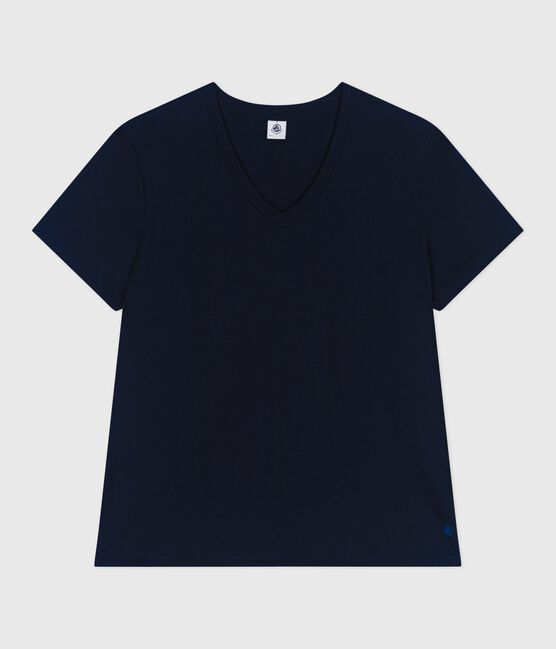 Le Droit, effen katoenen T-shirt voor dames blauw SMOKING