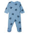 Dors bien bébé garçon en côte bleu ACIER/blanc MULTICO