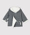 Gestreepte babycape van biologisch katoenfluweel wit MARSHMALLOW/blauw SMOKING