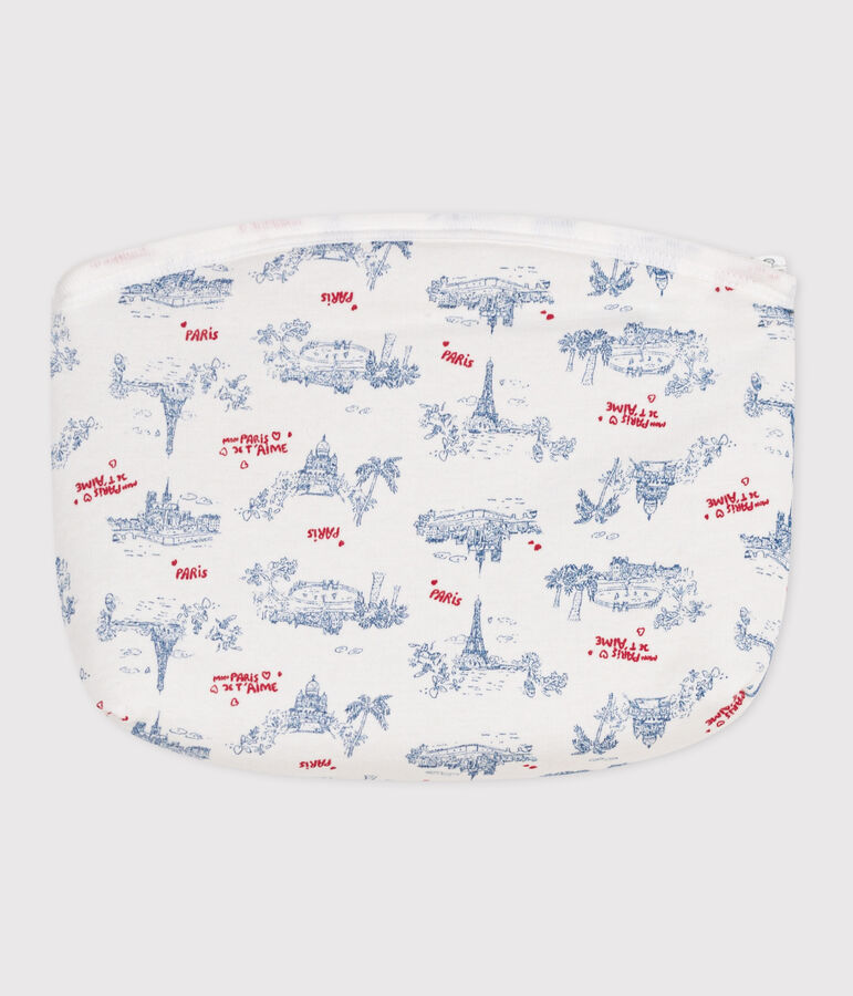 Pochette b&eacute;b&eacute; en coton motifs Paris blanc/multicouleur