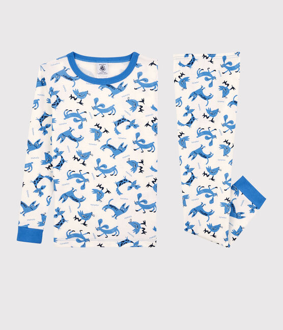 Pyjama snugfit animaux petit garçon en coton blanc MARSHMALLOW/blanc MULTICO