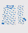 Pyjama snugfit animaux petit garçon en coton blanc MARSHMALLOW/blanc MULTICO