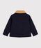 Veste esprit caban enfant en draps de laine uni bleu marine