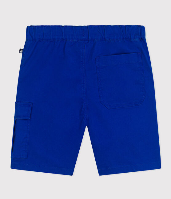 Jongensbermuda in katoenlinnen blauw SURF