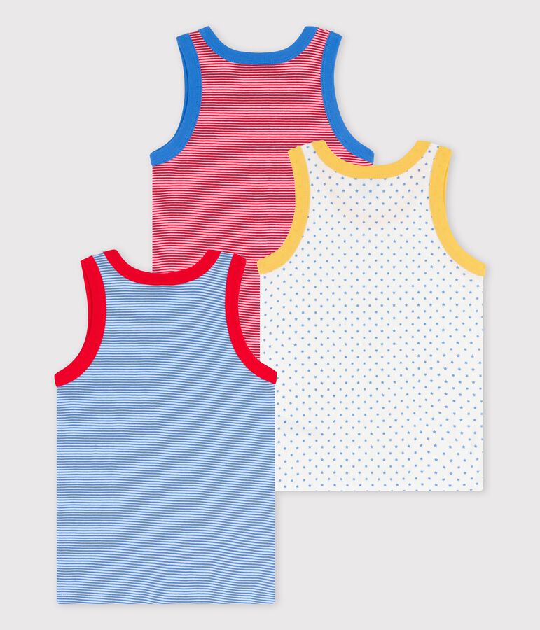 Set van 3 jongenshemdjes met milleraies-strepen in biokatoen. variante 1