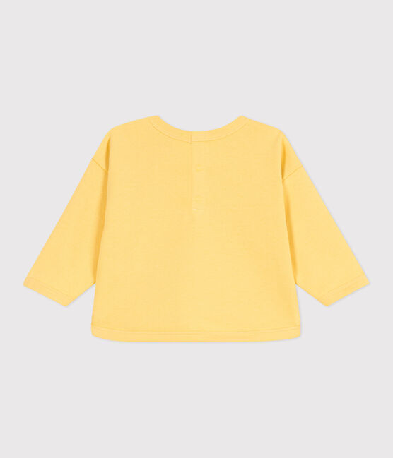 Sweat bébé en coton uni jaune ORGE