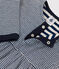 Jurk met lange mouwen in tubic met milleraies-strepen voor baby's blauw MEDIEVAL/ MONTELIMAR
