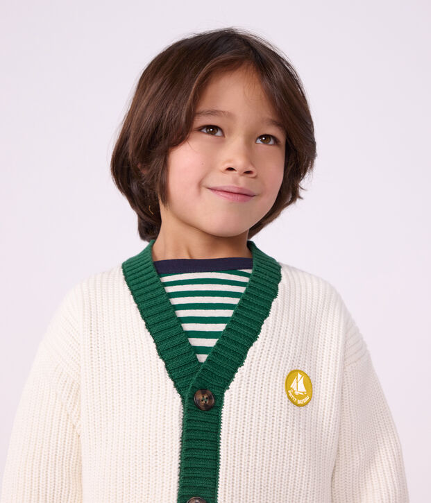 Effen katoenen vestje voor kinderen wit/multicouleur