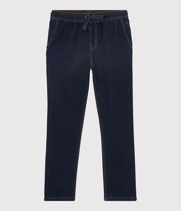 Pantalon regular en denim fonc&eacute; enfant gar&ccedil;on bleu