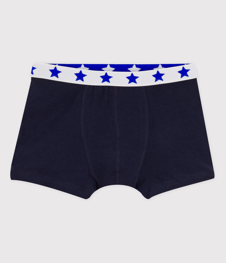 Katoenen boxershort voor jongens blauw