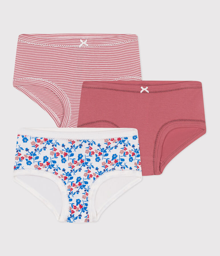 Set van 3 katoenen onderbroekjes met hoge taille en bloemenprint voor kinderen multicouleur