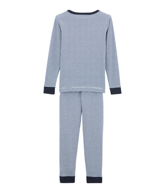 Aansluitende jongenspyjama blauw LIMOGES/wit MARSHMALLOW