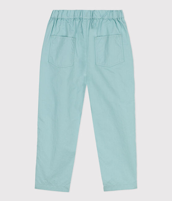Wijde broek van katoenen keperstof voor jongens groen BOB